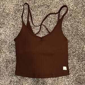 Vuori Chocolate Brown Ribbed Camisole